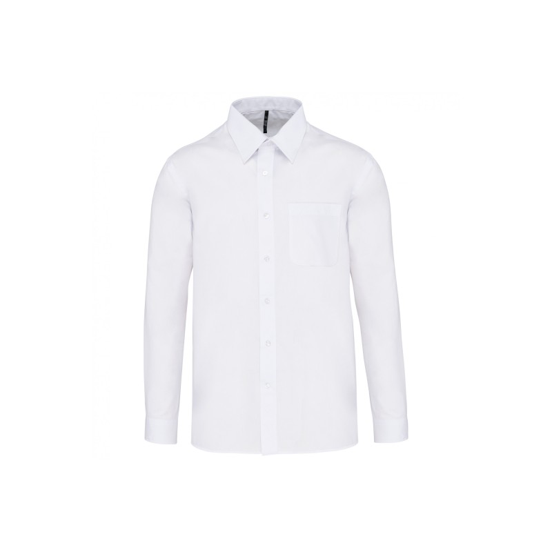 Chemise homme Manches longues Polycoton Blanc