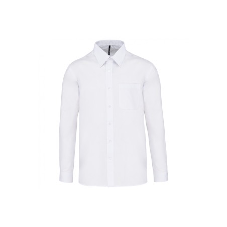 Chemise homme Manches longues Polycoton Blanc